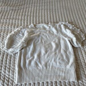 Anthropologie Cream Puff Sleeve Sweater